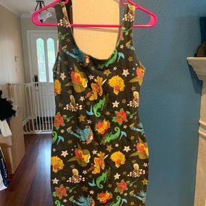 Betsey Johnson tattoo print vintage dress